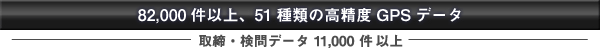 24,000件以上、41種類の高精度GPSデータ