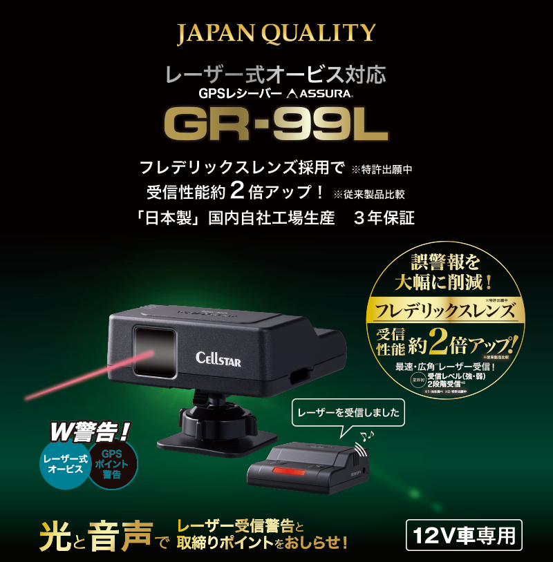 レーザー式オービス対応GPSレシーバー GR-99L