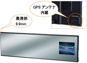 GPSアンテナ内蔵でスッキリデザイン