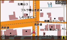 フルマップのスクロールが可能 東京23区と全国の政令指定都市において詳細な市街地図表示ができます。
