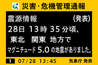 災害・危機管理通報
