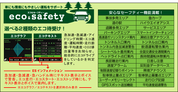 車にも環境にもやさしい運転をサポート　エコ＆セーフティー